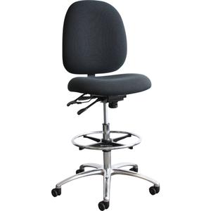 ESD (Electrostatic Dissipative) Shoptech Seating - Black, Vinyl, 250 lbs., 49-1/4", 20-3/4", Black vinyl ESD chair with adjustable footring, 18", 19", 23-1/2" - 31-1/4"