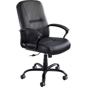 Serenity™ Big & Tall Chair - Black, Leather, 500 lbs., 45-1/2" - 48-1/2", 26", 26", High-Back Leather Chair, 21-1/2" W x 22" D, 22" D x 26" H