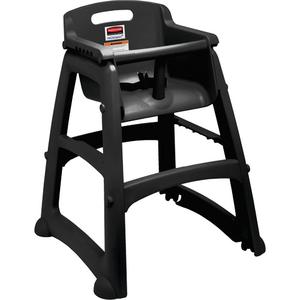 High Chair with Wheels - Black