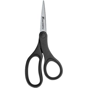 KleenEarth™ Hard Handle Scissors - 7", Rings, Offset, Stainless Steel, 70% Plastic