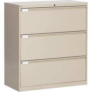 Lateral Filing Cabinet - 40-1/16", 36", 18", 3, Beige, Steel, 40 1/16", 36", 18", Fixed Door