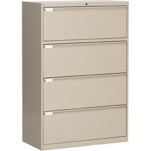 Lateral Filing Cabinet - 53-3/8", 36", 18", 4, Beige, Steel, 53 3/8", 36", 18", Fixed Door