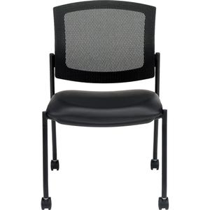 Ibex Armless Guest Chairs - Black, Vinyl, 300 lbs., 34-1/2", 20", 24", 17.5", 24" L x 20" W x 34.5" H