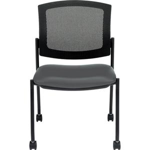Ibex Armless Guest Chairs - Charcoal, Vinyl, 300 lbs., 34-1/2", 20", 24", 17.5", 24" L x 20" W x 34.5" H