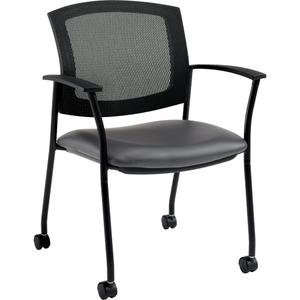 Ibex Guest Chairs - Charcoal, Vinyl, 300 lbs., 34-1/2", 25-1/4", 24", 17.5", 24" L x 25.25" W x 34.5" H