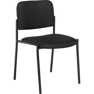 Armless Stacking Chairs - Black, Charcoal, Fabric, 300 lbs., 32", 19-1/2", 22-1/2", 18", Round Tube Steel