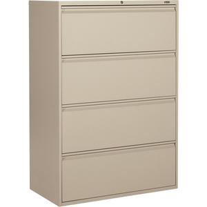 Lateral Cabinet - 52-6/100", 36", 19-1/4", 4, Beige, Metal, 11/16", Fixed Door, 19.25"