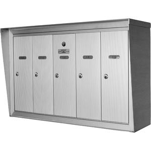 Single Deck Mailboxes - Aluminum, 3, 16", 5-1/2", Wall, Outdoor, Vertical, Top, 18-7/8", 19-1/4", 7-1/4", Reinforced extruded aluminum