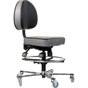 TF 180 Ergonomic Chair - Black, Vinyl, 19-3/4", 16", 3" Rubber, 16" - 19"