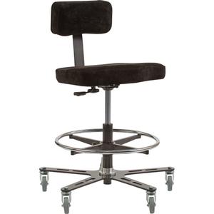 TF160 Ergonomic Welding Chair - Black/Grey, Fabric, 19-1/2", 16", 3" Rubber, Adjustable, Mobile