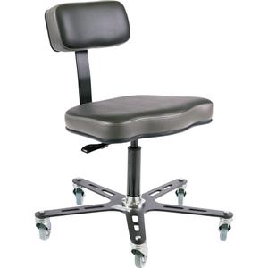 SF160 Ergonomic Chair - Black, Vinyl, 19-3/4", 16", 3" Rubber, 12" - 14"
