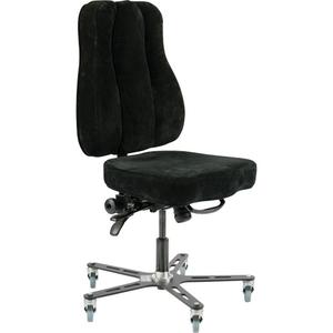 Synergo II Ergonomic Welding Chair - Black, Fabric, 22-1/2", 17", 3" Rubber