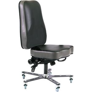 Synergo I Ergonomic Chair - Black, Vinyl, 17-1/2", 18-1/4", 3" Rubber
