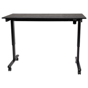 Adjustable Stand-Up Desk - Black, 45-1/4", 29-1/2", 154 lbs., Stand-Alone Desk, 29-1/2" to 45-1/4", Black Oak, Black