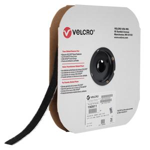 Fastener Tape - Loop, 3/4", 25 yds, Adhesive, Black, Nylon, Hook 88