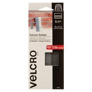 Industrial Strength Extreme Fastener Tape - Hook & Loop, 1", 4", Adhesive, Titanium, Nylon, 5