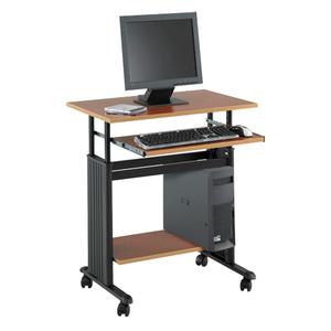 Muv™ Adjustable Desk - Cherry, 34", 29-1/2", 22", 100 lbs., Black, Steel, Compressed Wood