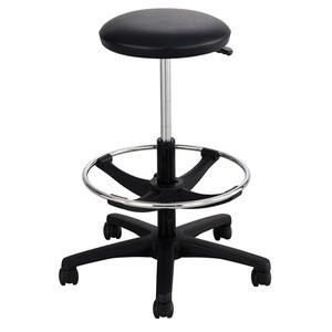 Extended-Height Stool - Black, Vinyl, 250 lbs., 22" - 32", 18", 18", Adjustable, Drafting