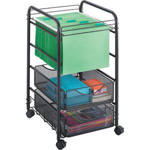 Onyx™ File Cart - Black, 17", 27", 15-3/4", Mesh