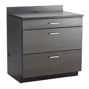 Modular Base Cabinet - 39", 36", 25", 3, Asian Night/Black, Melamine, Black, Asian Night, 2-1/2" increments, 32-1/4" W x 19" D x 3-1/4" H