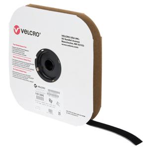 Low Profile Fastener Tape - Loop, 1", 25 yds, Adhesive, Black, Nylon, Hook 805