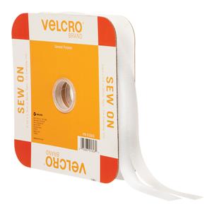 Fastener Tape - Hook & Loop, 3/4", 30', Sew-On, White, Nylon, Ideal for applications requiring high cycle life closure