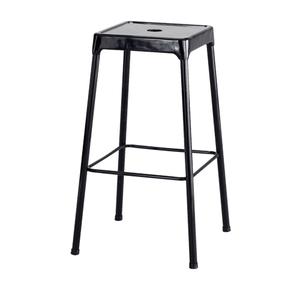 Bistro Stool - Black, Grey, Steel, 250 lbs., 29", 17-3/4", 17-3/4", Fixed, Stationary