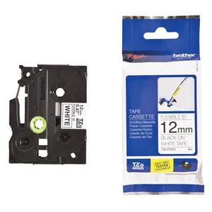 Brother® ID Tape - 1/2" (12 mm), 26.2 ft. (8 m), Black on White