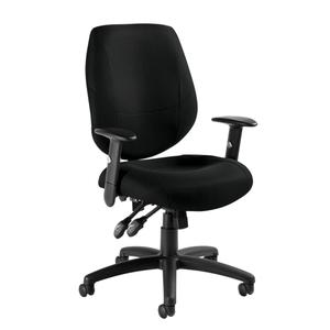 Six 31 Operator Chair - Black, Fabric, 250 lbs., 44", 25-1/2", 25", 18-1/2" to 22-1/2"