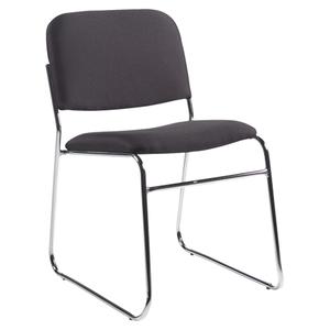 Armless Chair - Black, Fabric, 200 lbs., 30", 23-1/2", 18-1/5", Chrome