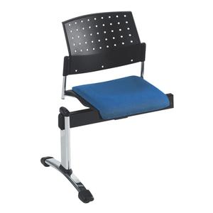 Sonic Beam™ Seat - Blue, Black, Polypropylene, 300 lbs., 17", 21-1/2", 20", 16", 17", 15", 16 ga. steel tube with chrome finish