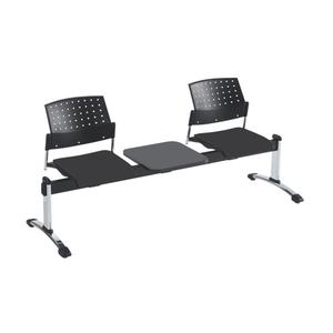 Sonic Beam Collaborative Seating - Black, Polypropylene, 300 lbs., 16", 24", 74", Chrome with black laminates