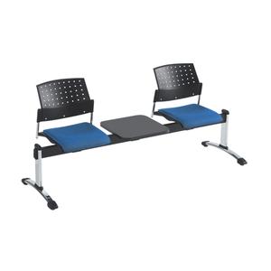 Sonic Beam Collaborative Seating - Black/Blue, Polypropylene, 300 lbs., 16", 24", 74", Blue, Chrome with black laminates