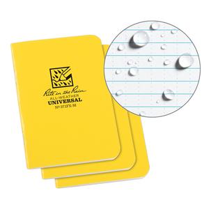 Mini Notebook - 3-1/4", 4-5/8", Soft Cover, Yellow, 24, Stapled, Universal, 3, White, Package