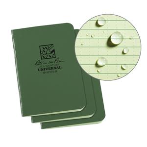 Mini Notebook - 3-1/4", 4-5/8", Soft Cover, Green, 24, Stapled, Universal, 3, Green, Package