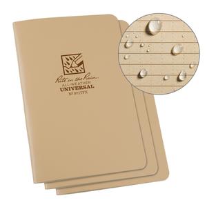 Notebook - 4-5/8", 7", Soft Cover, Tan, 48, Stapled, Universal, 3, Tan, Package
