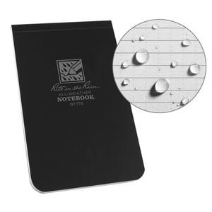 Top-Bound Memo - 5-1/4", 5", Soft Cover, Black, 100, Case-Bound, Universal, Grey