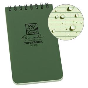 Pocket Top-Spiral Notebook - 3", 5", Soft Cover, Green, 100, Spiral, Universal, Green, PolyDura