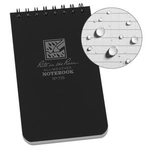 Pocket Top-Spiral Notebook - 3", 5", Soft Cover, Black, 100, Spiral, Universal, Grey, PolyDura