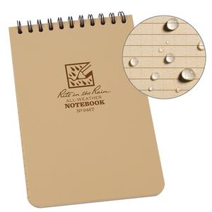 Pocket Top-Spiral Notebook - 4", 6", Soft Cover, Tan, 100, Spiral, Universal, Tan, PolyDura