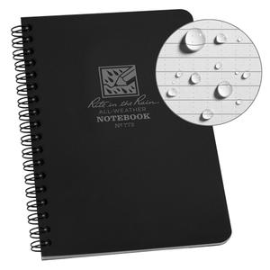 Side-Spiral Notebook - 4-5/8", 7", Soft Cover, Black, 64, Spiral, Universal, Grey, PolyDura