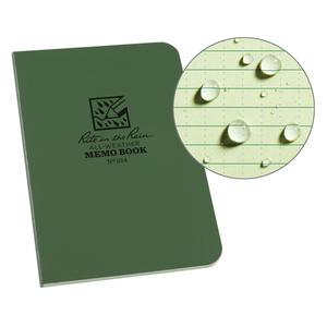Memo Book - 3-1/2", 5", Soft Cover, Green, 112, Case-Bound, Universal, Green