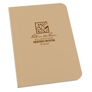 Memo Book - 3-1/2", 5", Soft Cover, Tan, 112, Case-Bound, Universal, Tan