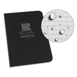 Memo Book - 3-1/2", 5", Soft Cover, Black, 112, Case-Bound, Universal, Grey