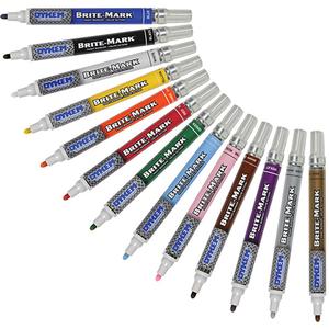 Brite-Mark® Medium Paint Marker - White, Liquid, 25-30 seconds