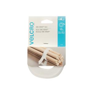 One-Wrap® Fastener Tape - Hook & Loop, 3/4", 12', Self-Grip, White