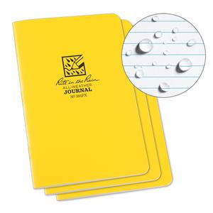 Notebook - 4-5/8", 7", Soft Cover, Yellow, 48, Stapled, Journal, White, 3, Package
