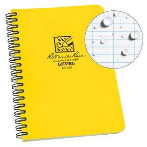 Side-Spiral Notebook - 4-5/8", 7", Soft Cover, Yellow, 64, Spiral, Level, White