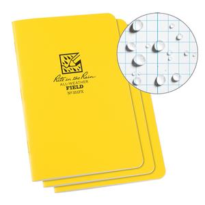 Notebook - 4-5/8", 7", Soft Cover, Yellow, 48, Stapled, Field, White, 3, Package