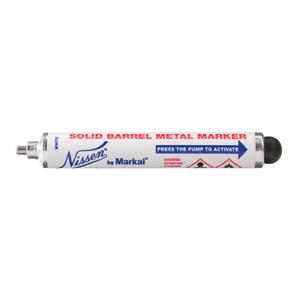 Nissen® Solid Barrel Metal Marker - White, Liquid